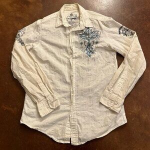 Y2K Helix Affliction Style Men’s Button Down Shirt Size Medium